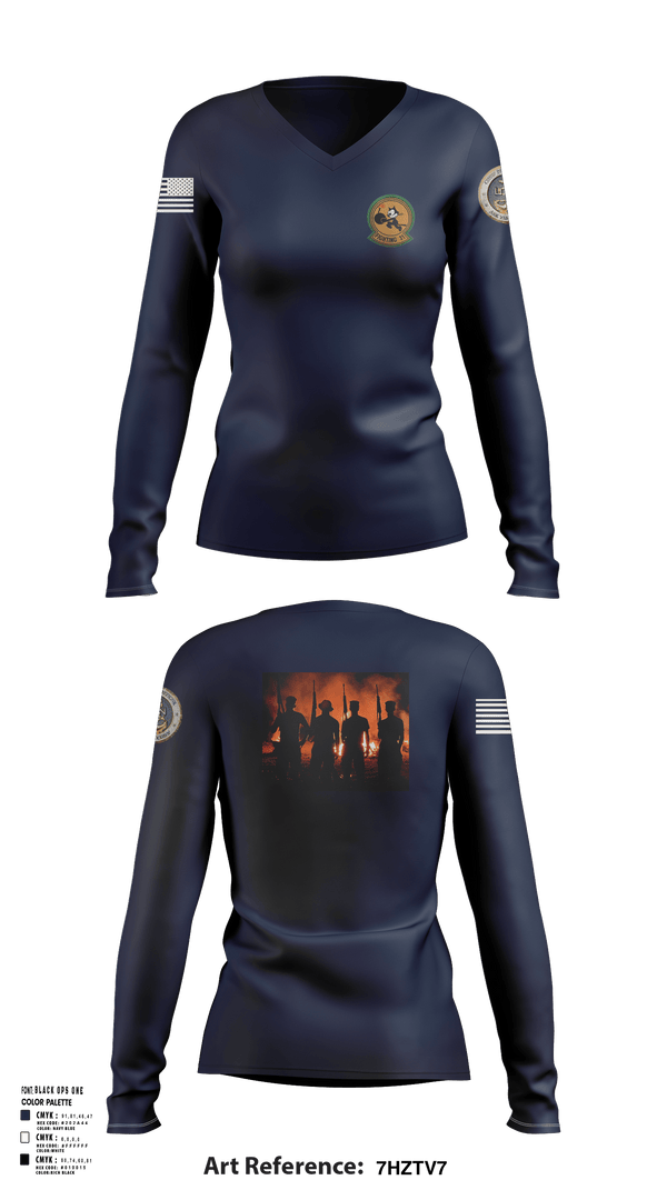 Women's Long Sleeve Vneck Shirt, Twin cities squadron, Navy, Teamtime, Team time, sublimation, custom sports apparel, team uniforms, spirit wear, spiritwear, sports uniforms, custom shirts, team store, custom team store, fundraiser sports, apparel fundraiser