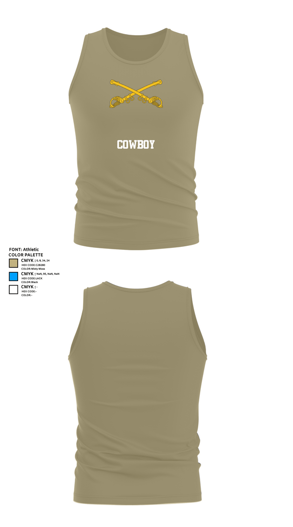 Tank Top, Cowboy, Army, Teamtime, Team time, sublimation, custom sports apparel, team uniforms, spirit wear, spiritwear, sports uniforms, custom shirts, team store, custom team store, fundraiser sports, apparel fundraiser