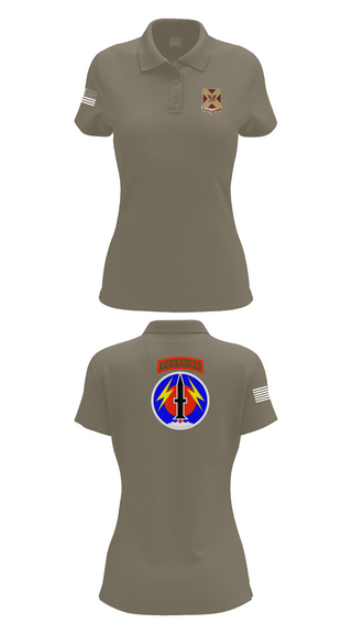 Womens Short Sleeve Performance Polo, 4/9 Field Artillery 56 Command (Pershing), Army, Teamtime, Team time, sublimation, custom sports apparel, team uniforms, spirit wear, spiritwear, sports uniforms, custom shirts, team store, custom team store, fundraiser sports, apparel fundraiser