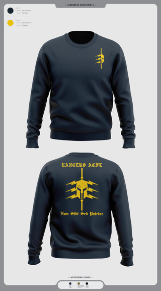 Crew Neck Sweatshirt, LANCERS ACFL, Navy, Teamtime, Team time, sublimation, custom sports apparel, team uniforms, spirit wear, spiritwear, sports uniforms, custom shirts, team store, custom team store, fundraiser sports, apparel fundraiser