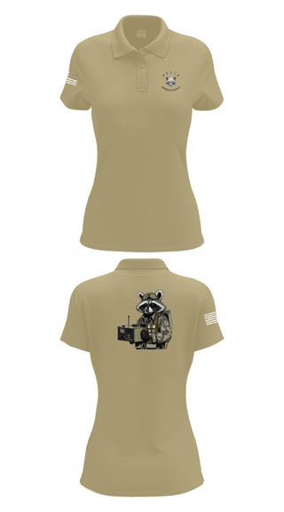 Womens Short Sleeve Performance Polo, Node 66216 Bandwidth Bandits, Army, Teamtime, Team time, sublimation, custom sports apparel, team uniforms, spirit wear, spiritwear, sports uniforms, custom shirts, team store, custom team store, fundraiser sports, apparel fundraiser