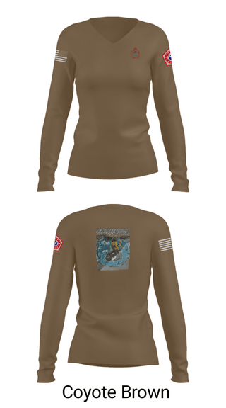 Women's Long Sleeve Vneck Shirt, 34th DSB, Army, Teamtime, Team time, sublimation, custom sports apparel, team uniforms, spirit wear, spiritwear, sports uniforms, custom shirts, team store, custom team store, fundraiser sports, apparel fundraiser