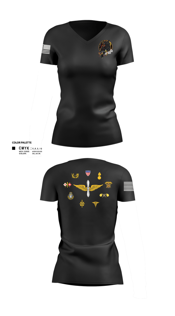 Women's Short Sleeve Vneck Shirt, HHC/1-214 GSAB       Hellhounds, Army, Teamtime, Team time, sublimation, custom sports apparel, team uniforms, spirit wear, spiritwear, sports uniforms, custom shirts, team store, custom team store, fundraiser sports, apparel fundraiser
