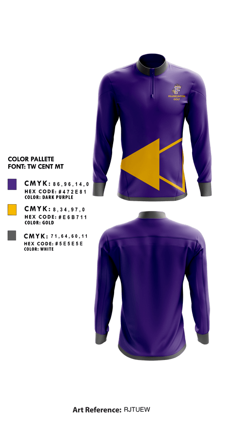 Quarter Zip Jacket, Franklinton High School Golf, Golf, Teamtime, Team time, sublimation, custom sports apparel, team uniforms, spirit wear, spiritwear, sports uniforms, custom shirts, team store, custom team store, fundraiser sports, apparel fundraiser