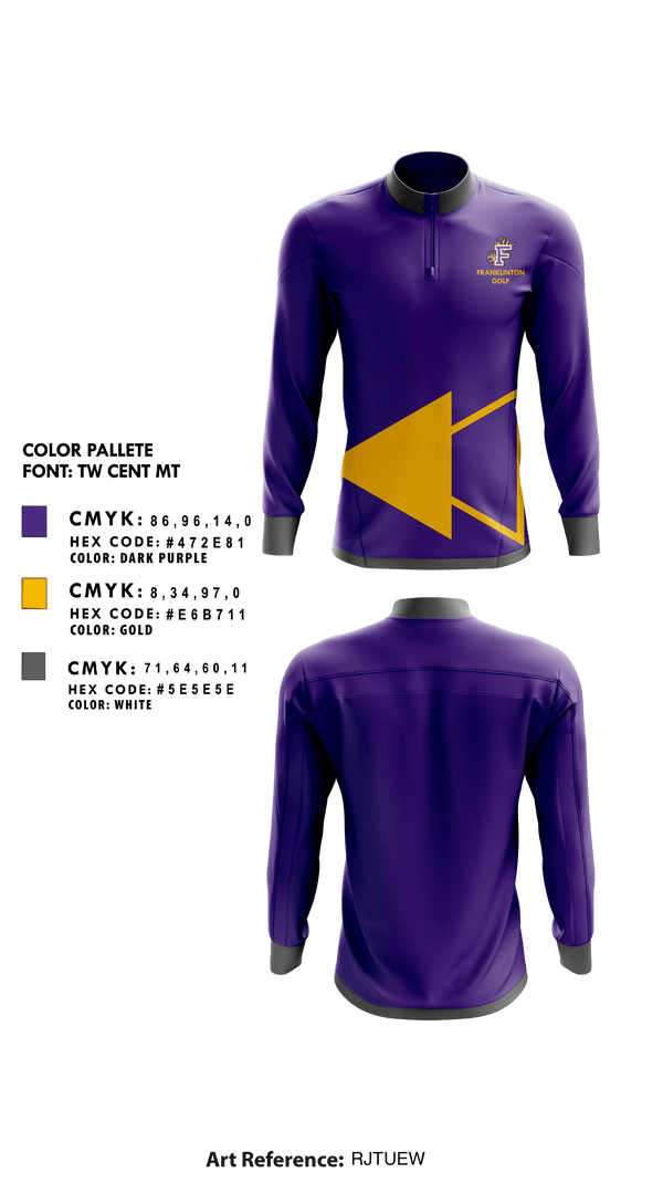 Quarter Zip Jacket, Franklinton High School Golf, Golf, Teamtime, Team time, sublimation, custom sports apparel, team uniforms, spirit wear, spiritwear, sports uniforms, custom shirts, team store, custom team store, fundraiser sports, apparel fundraiser