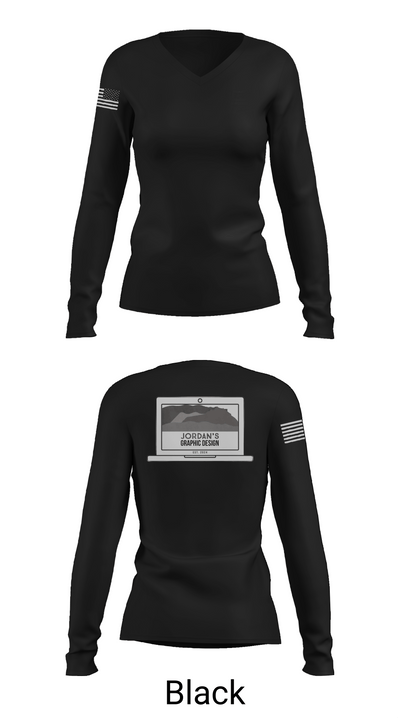 Jordan’s Graphic Designs 70072179 Women's Long Sleeve V-neck Shirt -1 35