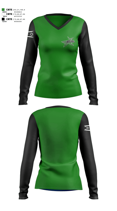 Dayton Raiders Swim Academy 48936656 Women's Long Sleeve V-neck Shirt - 6