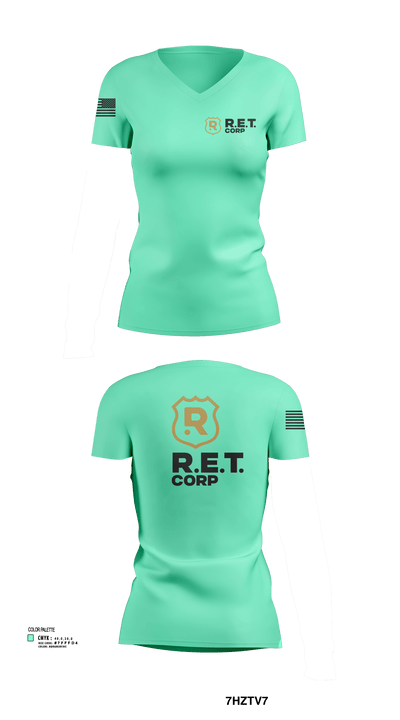 RET CORP 33326250 Women's Short Sleeve V-neck Shirt - 120