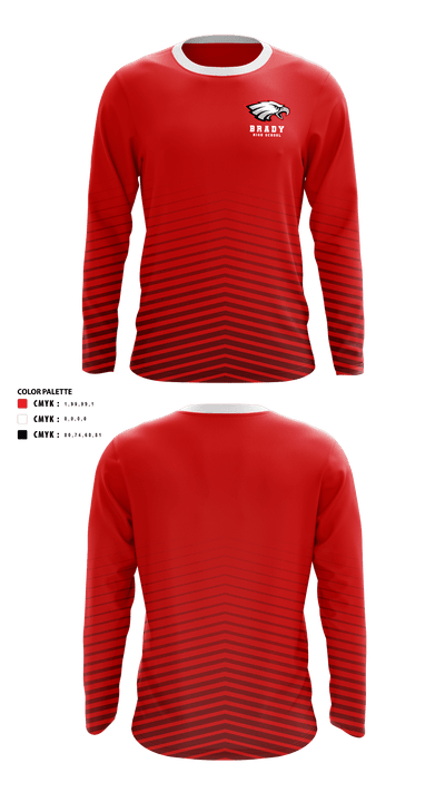 Brady High School Cross Country 78030554 Long Sleeve Performance Shirt - 40