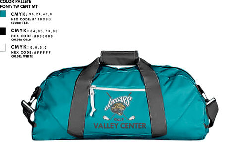 Duffle Bag, Valley Center High School Golf, Golf, Teamtime, Team time, sublimation, custom sports apparel, team uniforms, spirit wear, spiritwear, sports uniforms, custom shirts, team store, custom team store, fundraiser sports, apparel fundraiser