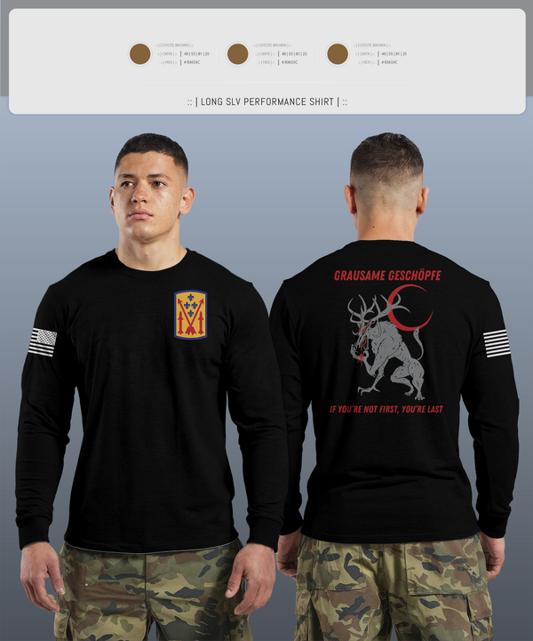 Long Sleeve Performance Shirt, Bravo 1-57 ADAR, Army, Teamtime, Team time, sublimation, custom sports apparel, team uniforms, spirit wear, spiritwear, sports uniforms, custom shirts, team store, custom team store, fundraiser sports, apparel fundraiser