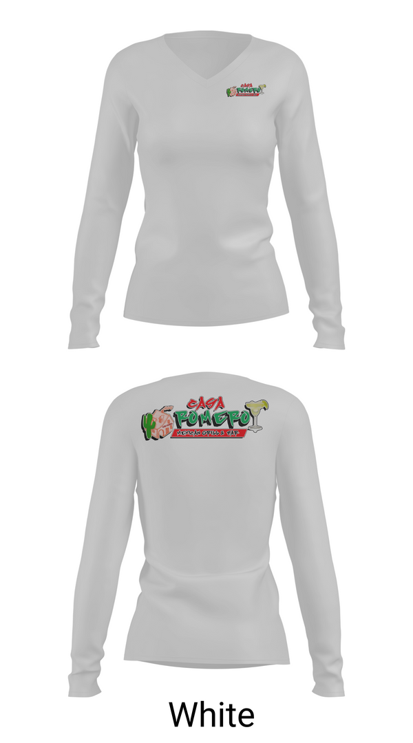 Womens Long Sleeve Vneck Shirt, Casa Romero mexican grill, , Teamtime, Team time, sublimation, custom sports apparel, team uniforms, spirit wear, spiritwear, sports uniforms, custom shirts, team store, custom team store, fundraiser sports, apparel fundraiser