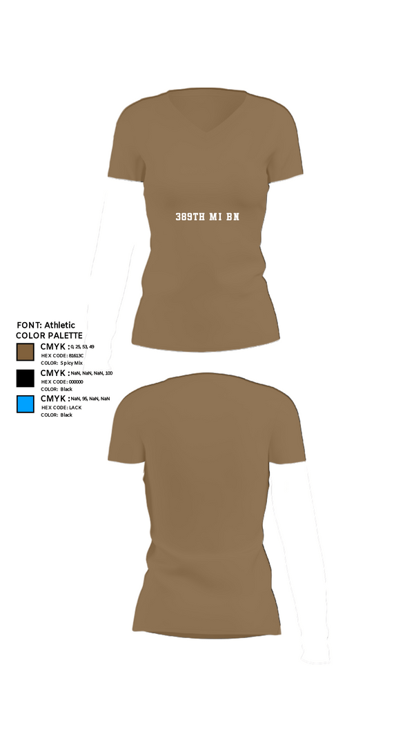 Womens Short Sleeve Vneck Shirt, 389th MI BN, Army, Teamtime, Team time, sublimation, custom sports apparel, team uniforms, spirit wear, spiritwear, sports uniforms, custom shirts, team store, custom team store, fundraiser sports, apparel fundraiser