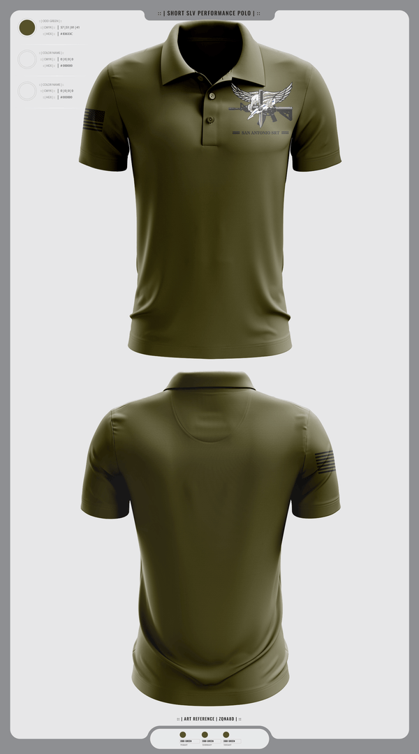 Short Sleeve Performance Polo, San Antonio SRT, Police, Teamtime, Team time, sublimation, custom sports apparel, team uniforms, spirit wear, spiritwear, sports uniforms, custom shirts, team store, custom team store, fundraiser sports, apparel fundraiser