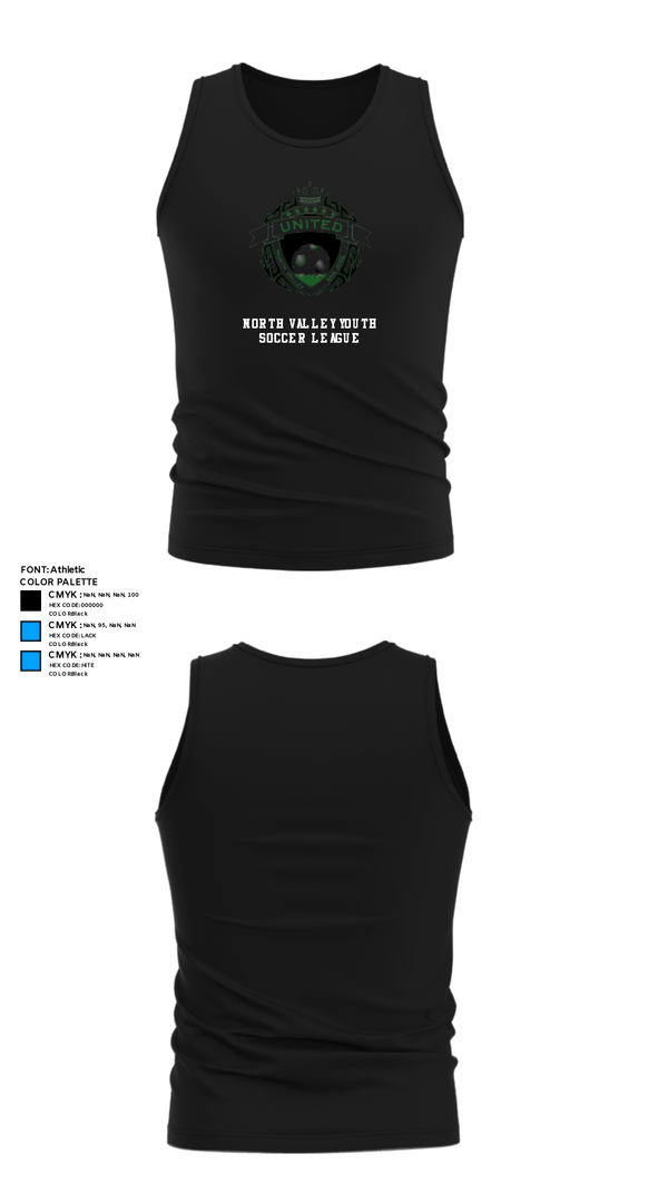 Tank Top, North Valley Youth Soccer League, Men's Soccer, Teamtime, Team time, sublimation, custom sports apparel, team uniforms, spirit wear, spiritwear, sports uniforms, custom shirts, team store, custom team store, fundraiser sports, apparel fundraiser