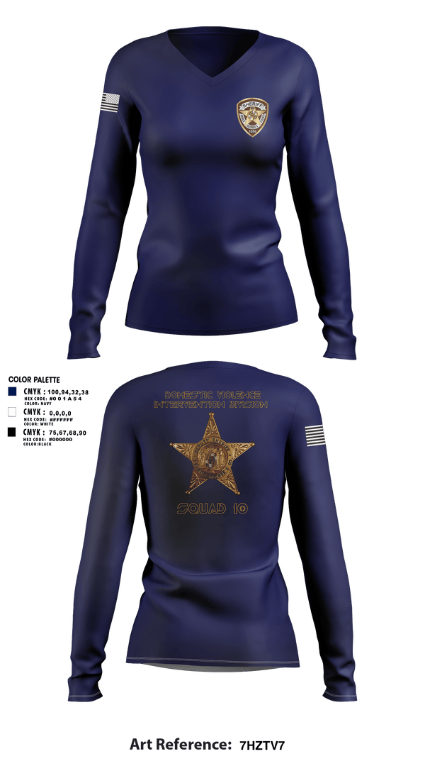 Womens Long Sleeve Vneck Shirt, Domestic violence intervention division,, , Teamtime, Team time, sublimation, custom sports apparel, team uniforms, spirit wear, spiritwear, sports uniforms, custom shirts, team store, custom team store, fundraiser sports, apparel fundraiser