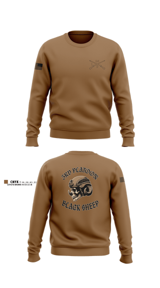 Crew Neck Sweatshirt, 3rd PLT black sheep, Army, Teamtime, Team time, sublimation, custom sports apparel, team uniforms, spirit wear, spiritwear, sports uniforms, custom shirts, team store, custom team store, fundraiser sports, apparel fundraiser