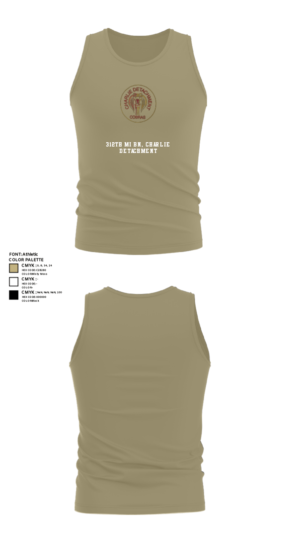 Tank Top, 312TH MI BN, CHARLIE DETACHMENT, Army, Teamtime, Team time, sublimation, custom sports apparel, team uniforms, spirit wear, spiritwear, sports uniforms, custom shirts, team store, custom team store, fundraiser sports, apparel fundraiser