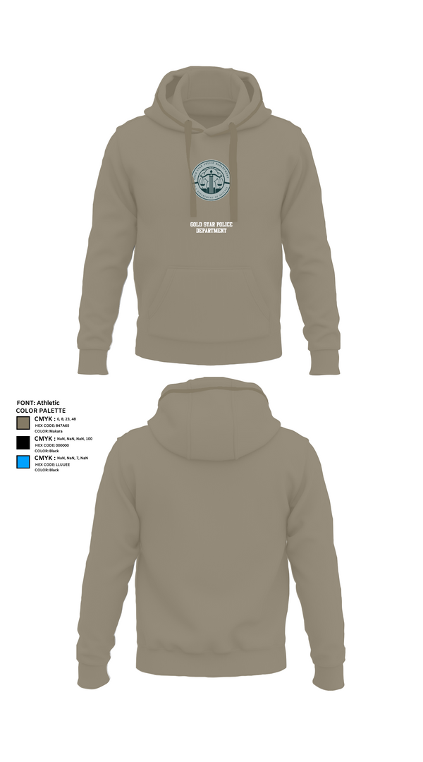 Hoodie, GOLD STAR POLICE DEPARTMENT, , Teamtime, Team time, sublimation, custom sports apparel, team uniforms, spirit wear, spiritwear, sports uniforms, custom shirts, team store, custom team store, fundraiser sports, apparel fundraiser
