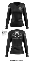 Raleigh Police Bomb Squad 92795368 Women's Long Sleeve V-neck Shirt -1 5