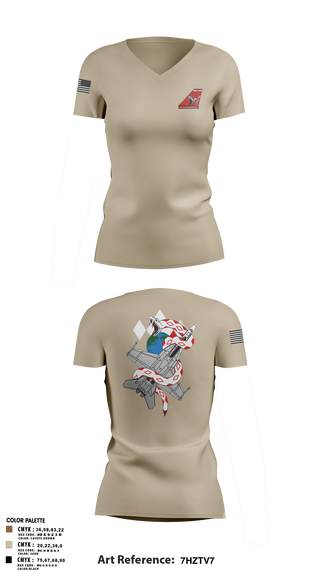 Womens Short Sleeve Vneck Shirt, VFA-102, , Teamtime, Team time, sublimation, custom sports apparel, team uniforms, spirit wear, spiritwear, sports uniforms, custom shirts, team store, custom team store, fundraiser sports, apparel fundraiser