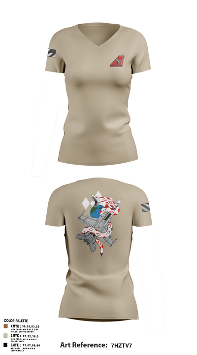 VFA-102 23546693 Women's Short Sleeve V-neck Shirt - 2