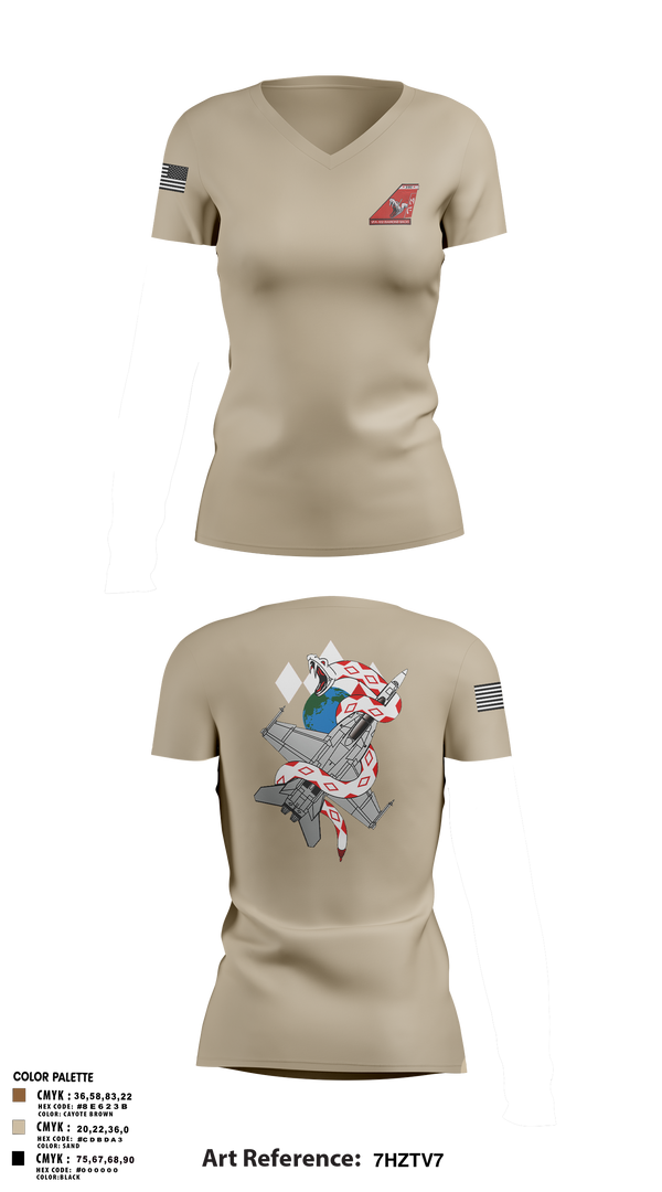 Womens Short Sleeve Vneck Shirt, VFA-102, , Teamtime, Team time, sublimation, custom sports apparel, team uniforms, spirit wear, spiritwear, sports uniforms, custom shirts, team store, custom team store, fundraiser sports, apparel fundraiser