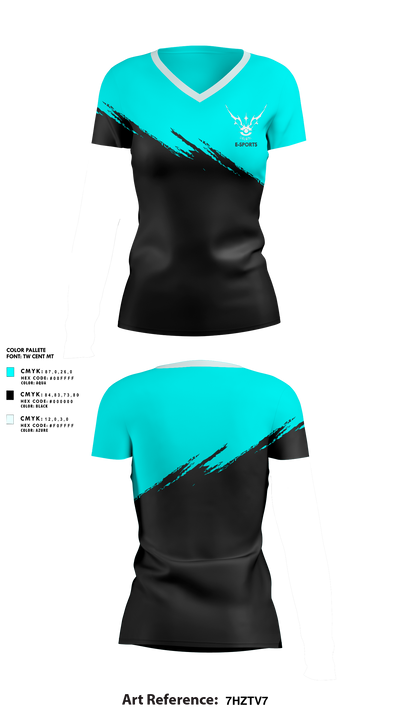 URLANI 64170980 Women's Short Sleeve V-neck Shirt - 1