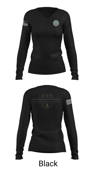 Womens Long Sleeve Vneck Shirt, GOLD STAR POLICE DEPARTMENT, , Teamtime, Team time, sublimation, custom sports apparel, team uniforms, spirit wear, spiritwear, sports uniforms, custom shirts, team store, custom team store, fundraiser sports, apparel fundraiser