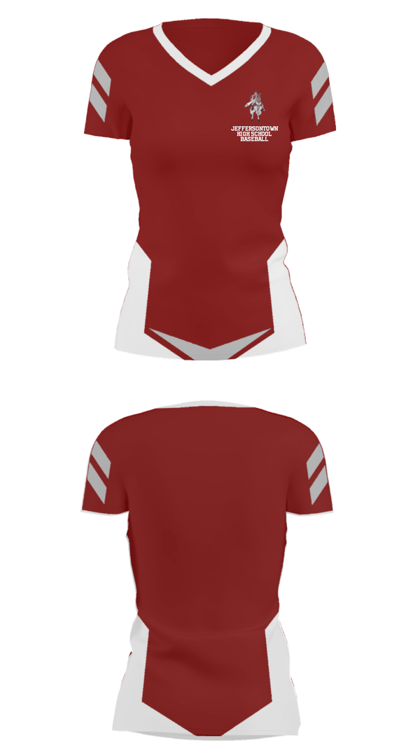Women's Short Sleeve Vneck Shirt, Jeffersontown High School Baseball, Baseball, Teamtime, Team time, sublimation, custom sports apparel, team uniforms, spirit wear, spiritwear, sports uniforms, custom shirts, team store, custom team store, fundraiser sports, apparel fundraiser
