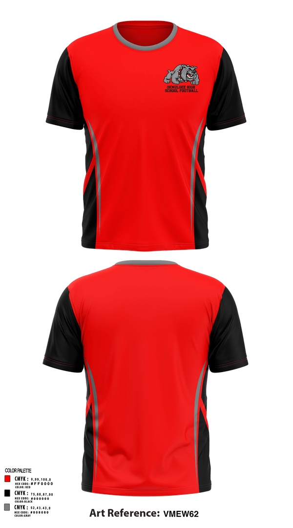 Okmulgee High School Football 68163660 Short Sleeve Performance Shirt - 115
