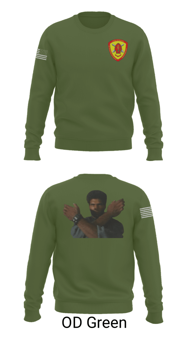 Crew Neck Sweatshirt, 10th Marine Regiment, Marines, Teamtime, Team time, sublimation, custom sports apparel, team uniforms, spirit wear, spiritwear, sports uniforms, custom shirts, team store, custom team store, fundraiser sports, apparel fundraiser