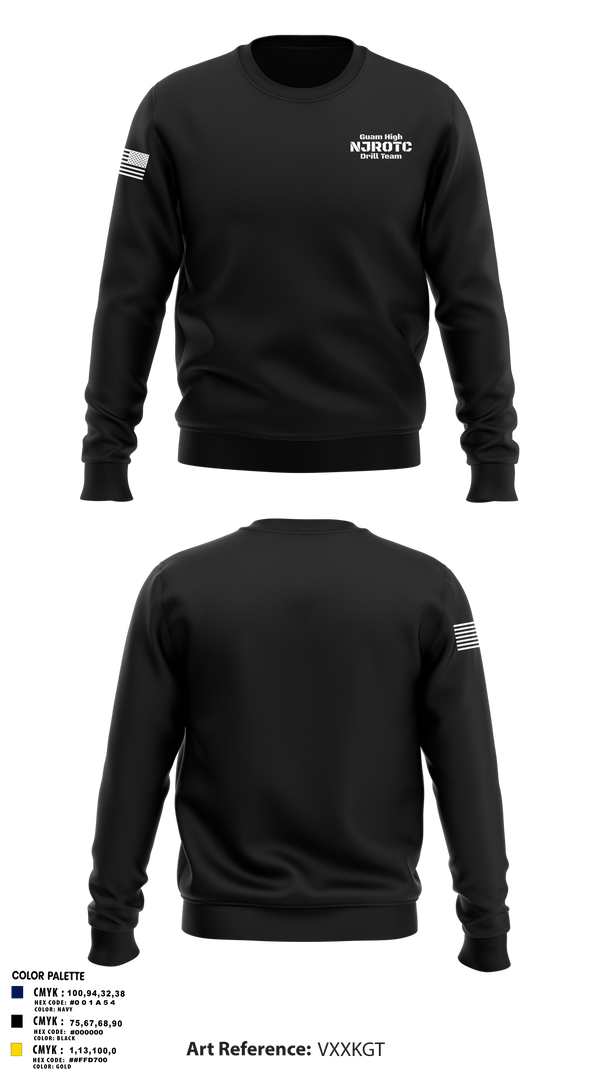 Crew Neck Sweatshirt, Guam High NJROTC Drill Team, , Teamtime, Team time, sublimation, custom sports apparel, team uniforms, spirit wear, spiritwear, sports uniforms, custom shirts, team store, custom team store, fundraiser sports, apparel fundraiser
