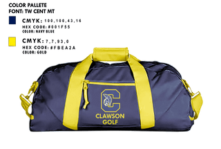 Duffle Bag, Clawson High School Golf, Golf, Teamtime, Team time, sublimation, custom sports apparel, team uniforms, spirit wear, spiritwear, sports uniforms, custom shirts, team store, custom team store, fundraiser sports, apparel fundraiser