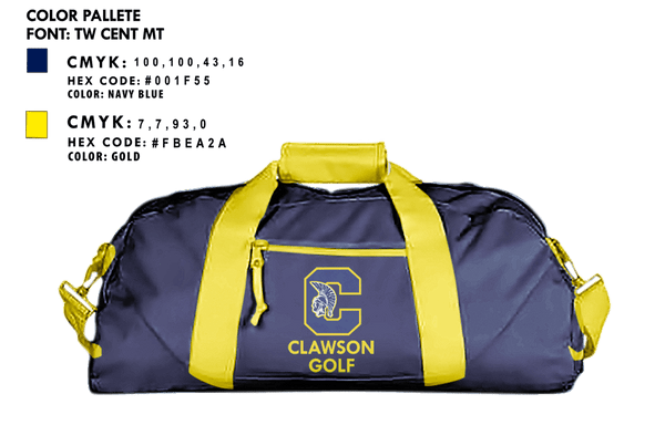 Duffle Bag, Clawson High School Golf, Golf, Teamtime, Team time, sublimation, custom sports apparel, team uniforms, spirit wear, spiritwear, sports uniforms, custom shirts, team store, custom team store, fundraiser sports, apparel fundraiser