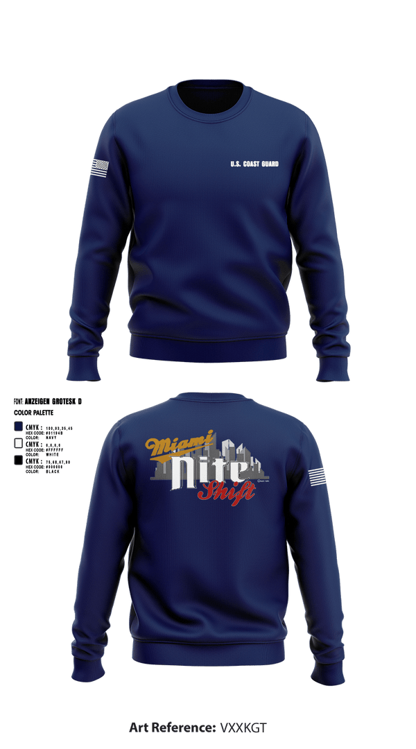 Crew Neck Sweatshirt, Air Station Miami, Coast Guard, Teamtime, Team time, sublimation, custom sports apparel, team uniforms, spirit wear, spiritwear, sports uniforms, custom shirts, team store, custom team store, fundraiser sports, apparel fundraiser