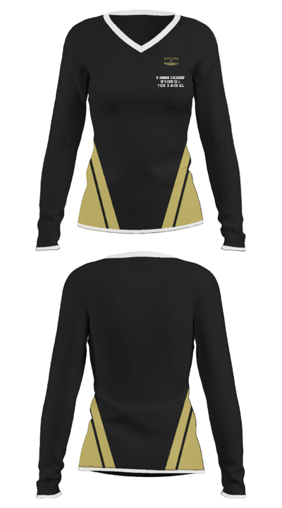 Hammond Academy Of Science & Tech Baseball 976805 Women's Long Sleeve V-neck Shirt - 23