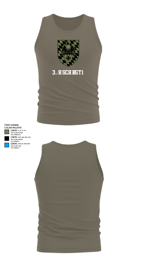 Tank Top, 3./HSchRgt1, Army, Teamtime, Team time, sublimation, custom sports apparel, team uniforms, spirit wear, spiritwear, sports uniforms, custom shirts, team store, custom team store, fundraiser sports, apparel fundraiser
