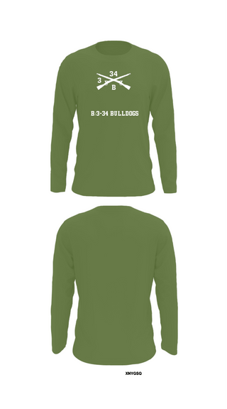 Long Sleeve Performance Shirt, B/3-34 Bulldogs, Army, Teamtime, Team time, sublimation, custom sports apparel, team uniforms, spirit wear, spiritwear, sports uniforms, custom shirts, team store, custom team store, fundraiser sports, apparel fundraiser