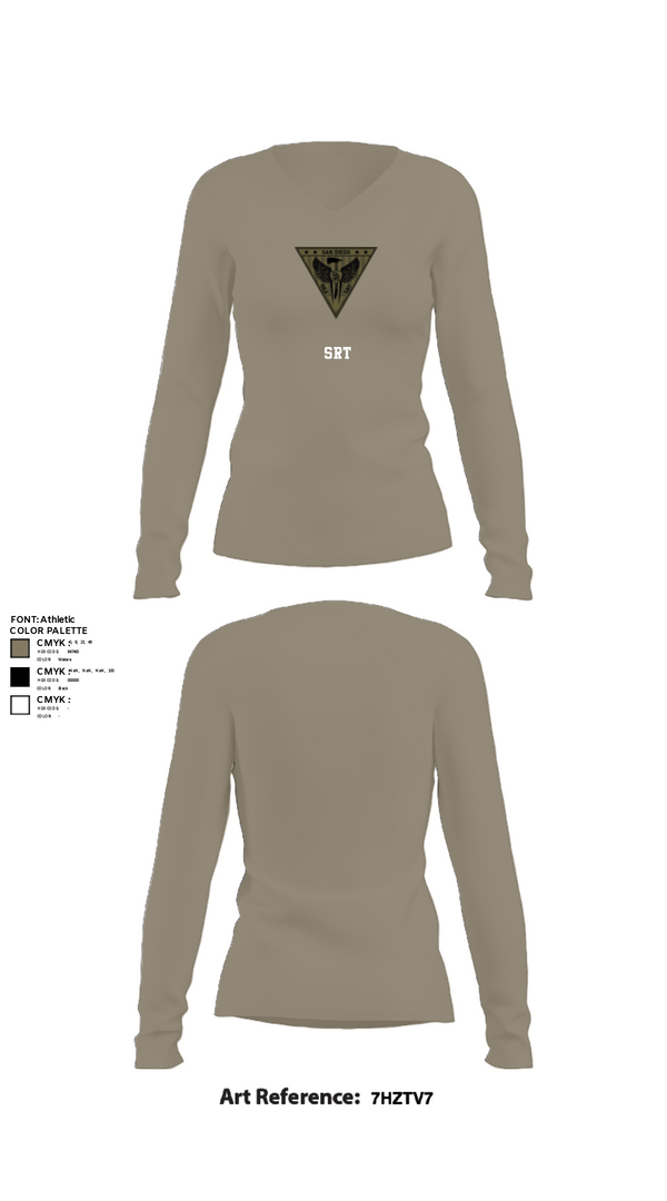 Women's Long Sleeve Vneck Shirt, SRT, Police, Teamtime, Team time, sublimation, custom sports apparel, team uniforms, spirit wear, spiritwear, sports uniforms, custom shirts, team store, custom team store, fundraiser sports, apparel fundraiser
