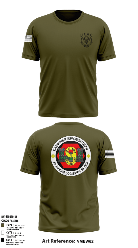 Short Sleeve Rash Guard Shirt, 9th Engineer Support Company, Marines, Teamtime, Team time, sublimation, custom sports apparel, team uniforms, spirit wear, spiritwear, sports uniforms, custom shirts, team store, custom team store, fundraiser sports, apparel fundraiser