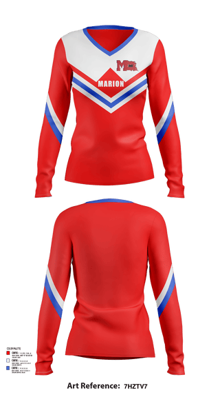 Womens Long Sleeve Vneck Shirt, Marion High School Cheer, Cheer, Teamtime, Team time, sublimation, custom sports apparel, team uniforms, spirit wear, spiritwear, sports uniforms, custom shirts, team store, custom team store, fundraiser sports, apparel fundraiser