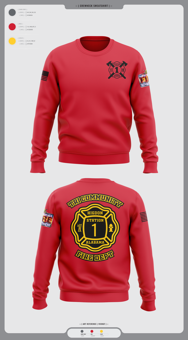Crew Neck Sweatshirt, Tri-Community fire, Fire Department, Teamtime, Team time, sublimation, custom sports apparel, team uniforms, spirit wear, spiritwear, sports uniforms, custom shirts, team store, custom team store, fundraiser sports, apparel fundraiser