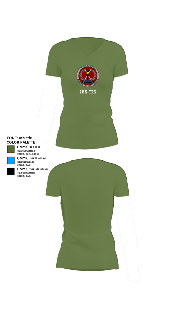 Women's Short Sleeve Vneck Shirt, 705 TRS, Air Force, Teamtime, Team time, sublimation, custom sports apparel, team uniforms, spirit wear, spiritwear, sports uniforms, custom shirts, team store, custom team store, fundraiser sports, apparel fundraiser