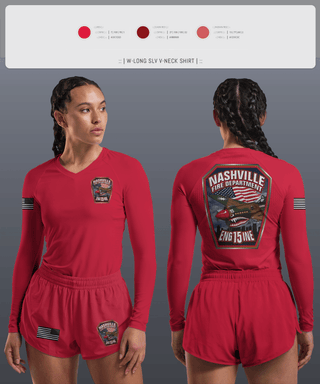 Womens Long Sleeve Vneck Shirt, Engine 15, , Teamtime, Team time, sublimation, custom sports apparel, team uniforms, spirit wear, spiritwear, sports uniforms, custom shirts, team store, custom team store, fundraiser sports, apparel fundraiser