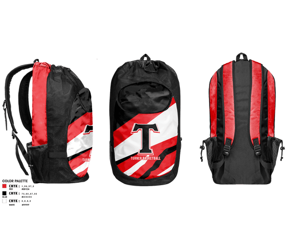 Gear Bag, TURNER, Women's Basketball, Teamtime, Team time, sublimation, custom sports apparel, team uniforms, spirit wear, spiritwear, sports uniforms, custom shirts, team store, custom team store, fundraiser sports, apparel fundraiser