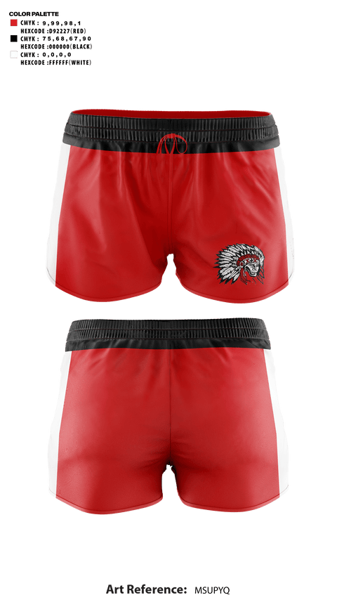 Womens Shorts, Mcloud High School Cheer, Cheer, Teamtime, Team time, sublimation, custom sports apparel, team uniforms, spirit wear, spiritwear, sports uniforms, custom shirts, team store, custom team store, fundraiser sports, apparel fundraiser