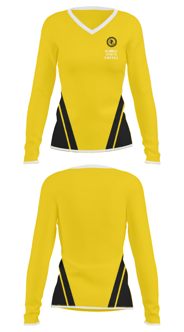 Women's Long Sleeve Vneck Shirt, Seminole Sports Baseball, Baseball, Teamtime, Team time, sublimation, custom sports apparel, team uniforms, spirit wear, spiritwear, sports uniforms, custom shirts, team store, custom team store, fundraiser sports, apparel fundraiser
