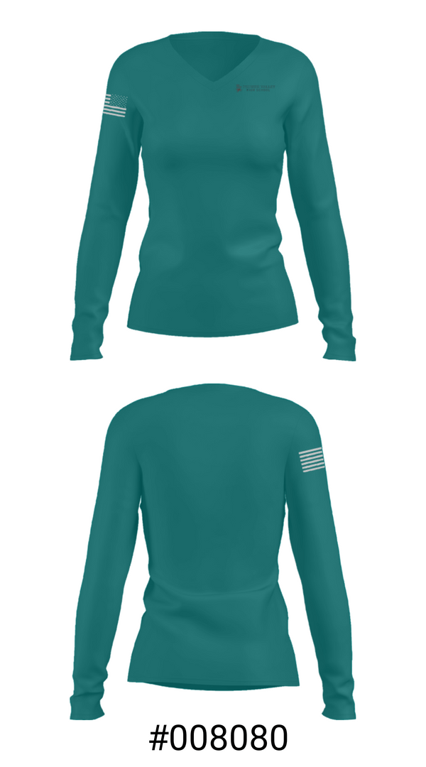 Women's Long Sleeve Vneck Shirt, Pioneer Valley High School Track and Field, Track & Field, Teamtime, Team time, sublimation, custom sports apparel, team uniforms, spirit wear, spiritwear, sports uniforms, custom shirts, team store, custom team store, fundraiser sports, apparel fundraiser