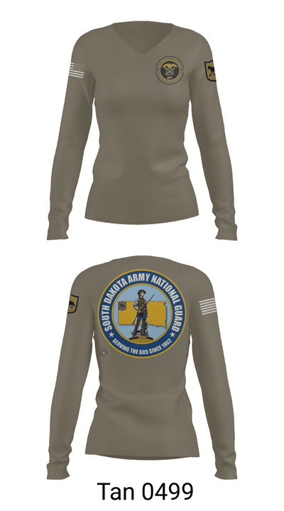 235th MP CO 6760099 Women's Long Sleeve V-neck Shirt -1 77